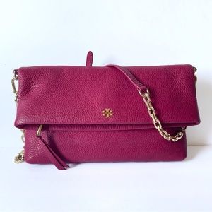 Tory Burch | Foldover | Pebbled Leather | Crossbody | Bag